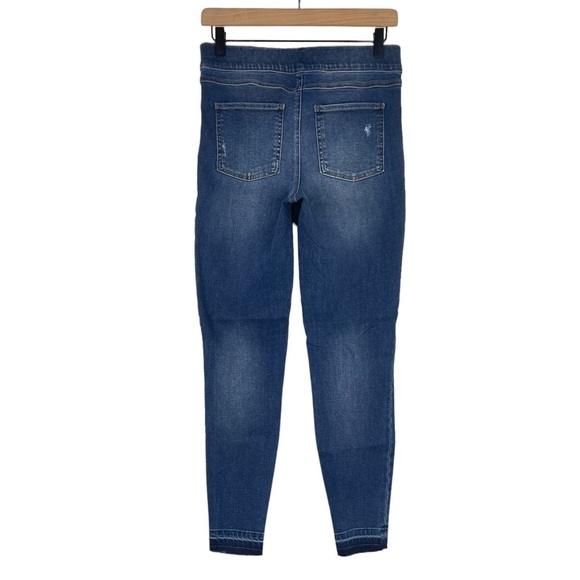 Spanx Jean Ish Leggings Medium High Rise Raw Hem Pull On Pant Ankle Shaping - Picture 5 of 10